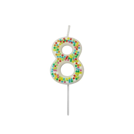 Michaels, 12 Pack: Confetti Number Birthday Candle by Celebrate It™ – Category: Candles